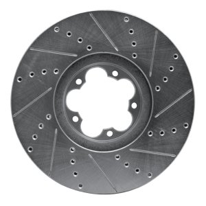 Ford Transit-350 HD Brake Rotor (1) - Front Left - R1 Concepts - Drilled & Slotted - Silver - `15-`25